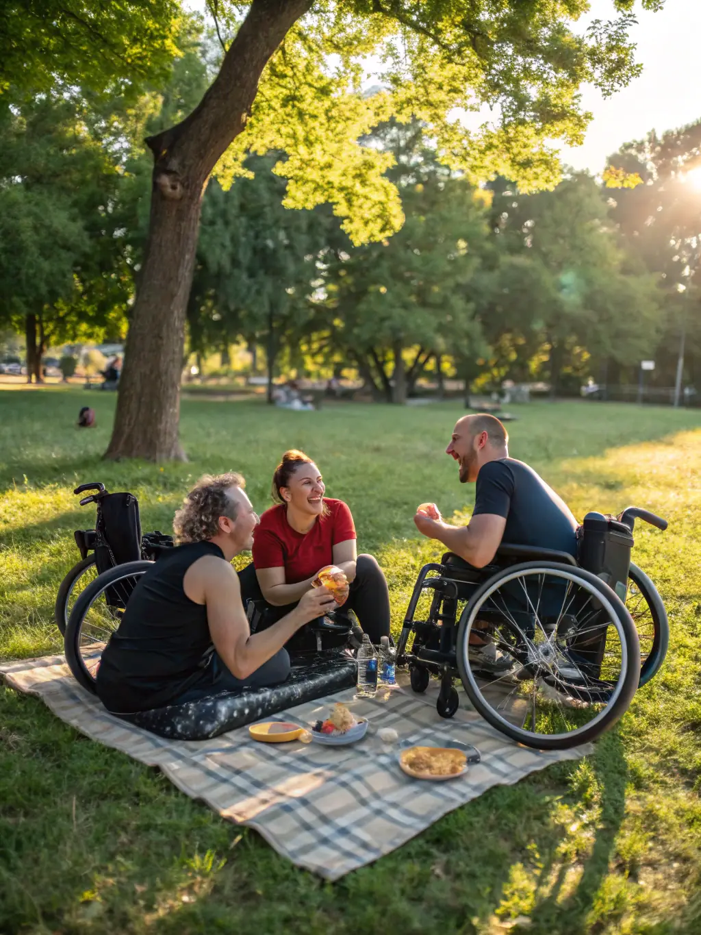 A photo of people with disabilities participating in adapted sports, demonstrating the association's commitment to inclusivity.